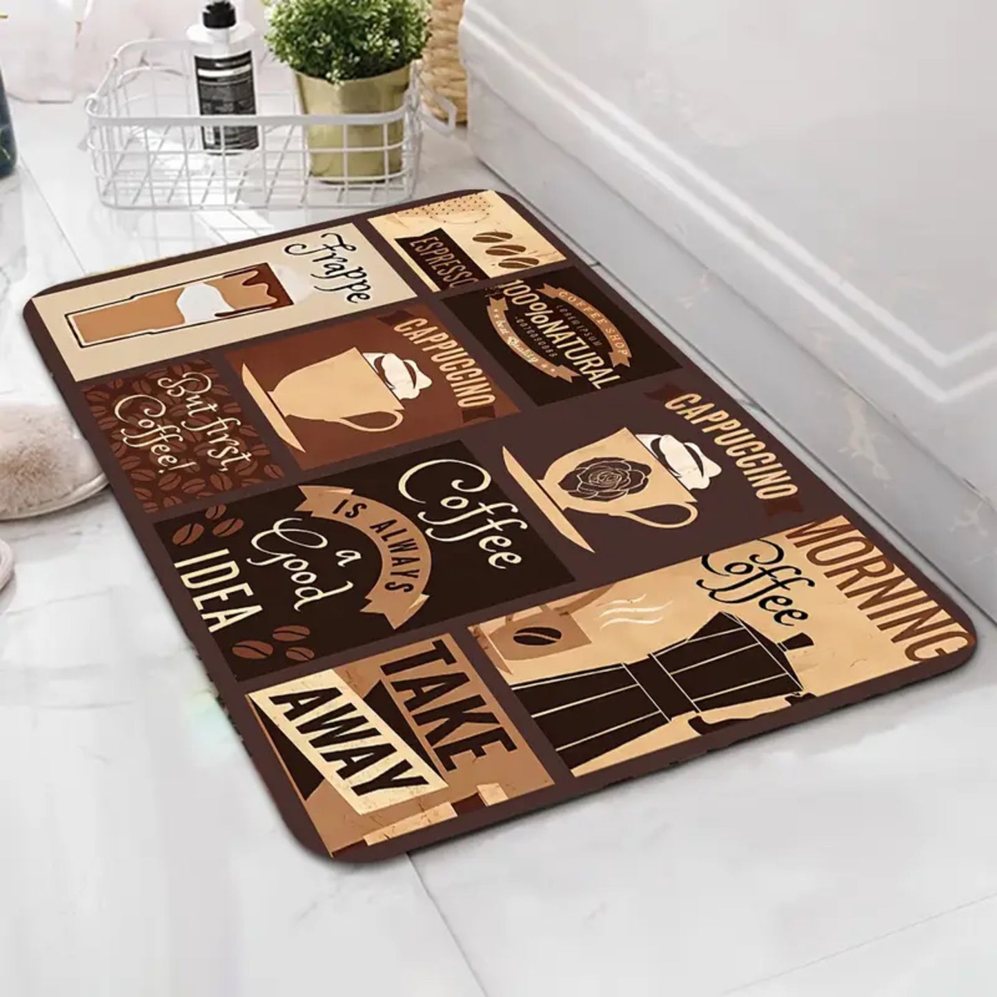 2 pcs Non-slip Durable Anti-fatigue Customized Print Universal Washable Area Floor Rugs Carpet Sets Kitchen Mat